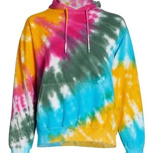 NEW!! La Detresse Tie Dye Drop Strawberry Fields Pullover Hoodie XS